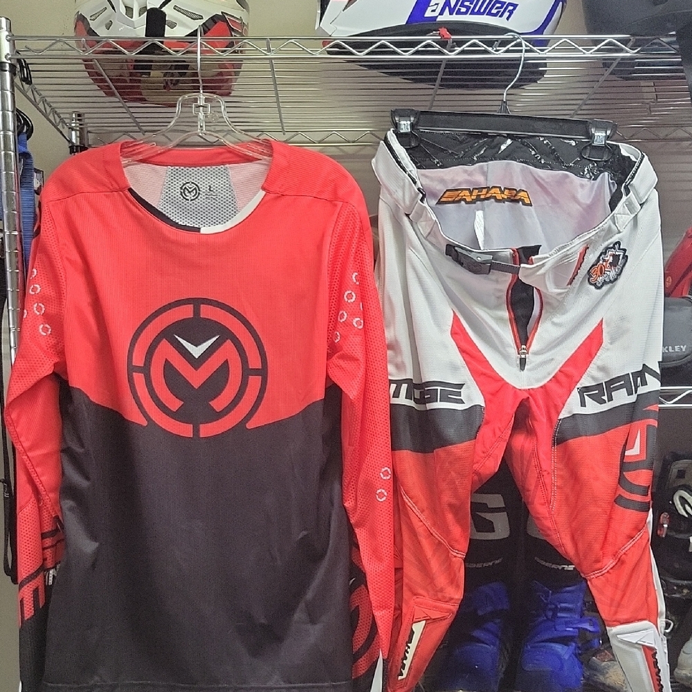 Red and Black MX Jersey and Pants Set
